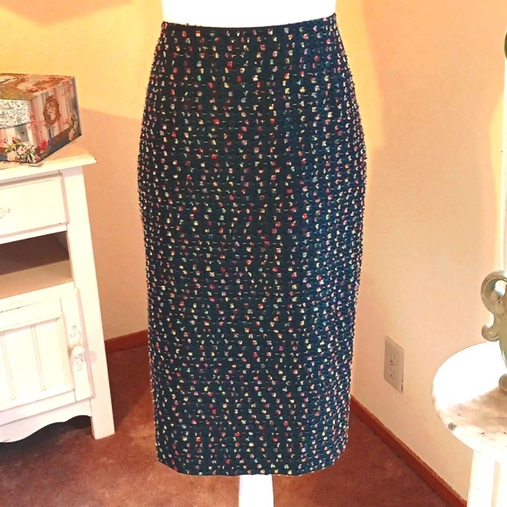 Vintage  Maggy L Ribbon Straight Skirt. Date Night. Textured. Dressy